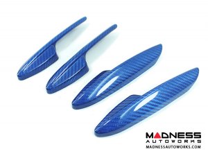 Alfa Romeo Stelvio Interior Door Handle Trim Set - Carbon Fiber - Blue Candy Alfa Romeo Stelvio Interior Door Handle Trim Set - Carbon Fiber - Blue Candy